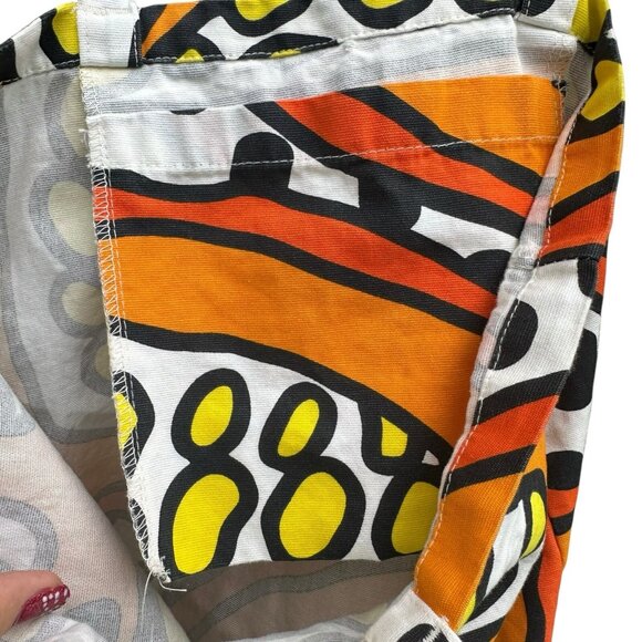 IKEA Treblad Canvas Tote Bag Orange Citrus Yellow Black White Boho Hippie Style - Picture 5 of 11